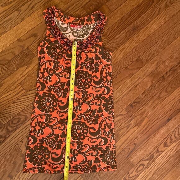 Boden summer dress sleeveless coral and browns size 2R - Picture 5 of 9